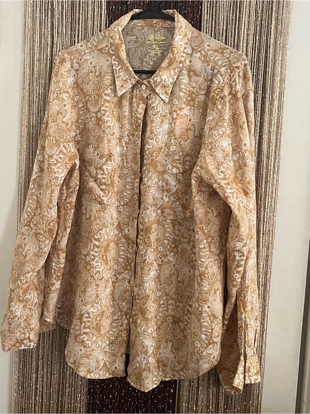 Lilly Pulitzer Seacoast Linen Blouse - XL / L